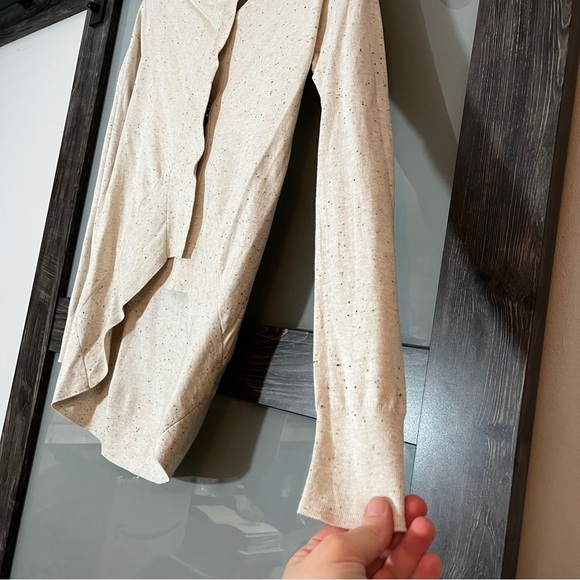 All Saints Cream Speckled Lagenlook Cardigan Large Buttons US Size 6 100% Cotton - Picture 4 of 15